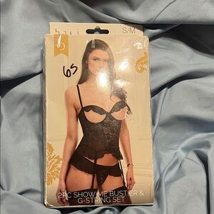 Black Bustier & G-String Set